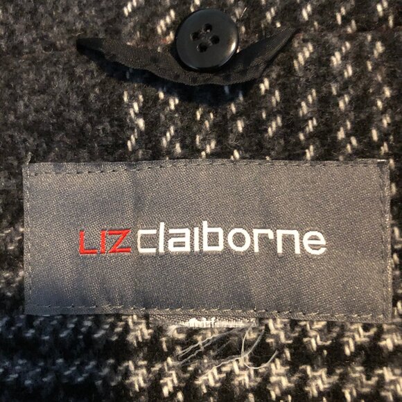 Liz Claiborne Y2K Plaid Coat w/ Removable Real Raccoon Fur Collar — Early 2000s - Picture 9 of 13